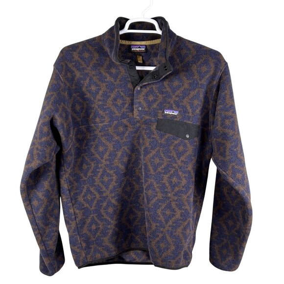 Patagonia Synchilla Mens M Aztec Snap Fleece Pullover Oversized Southwest Jacket - Picture 2 of 16